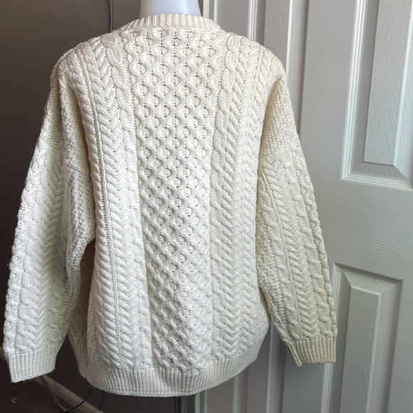EUC Carraig donn cream wool button up sweater size L - Picture 7 of 13